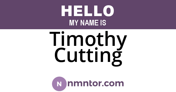 Timothy Cutting