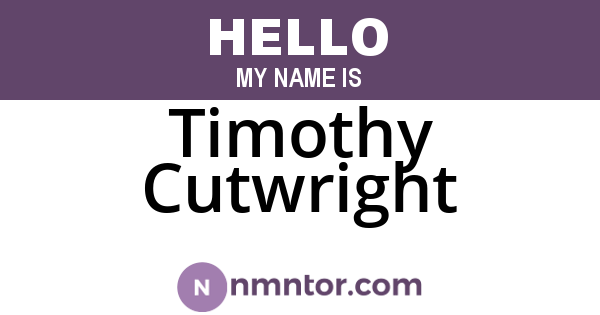 Timothy Cutwright