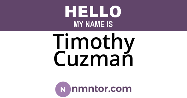 Timothy Cuzman