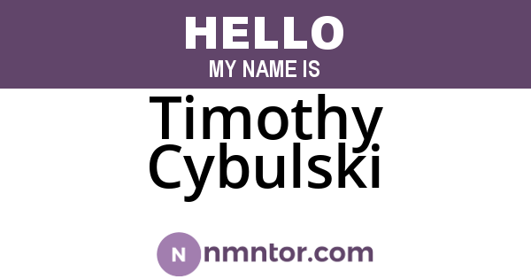 Timothy Cybulski