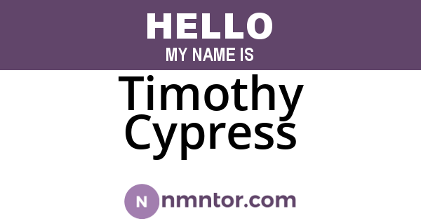 Timothy Cypress