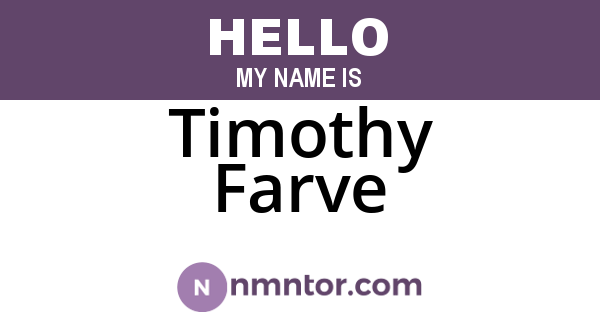 Timothy Farve