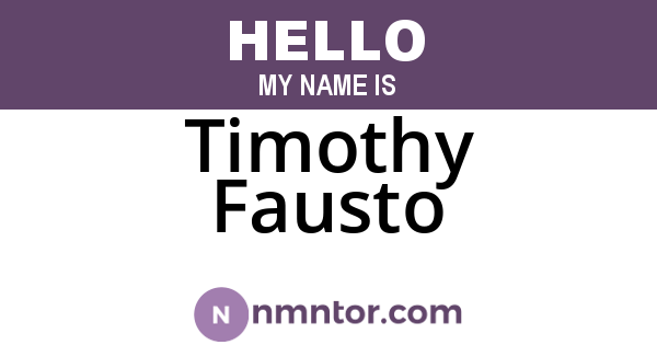 Timothy Fausto