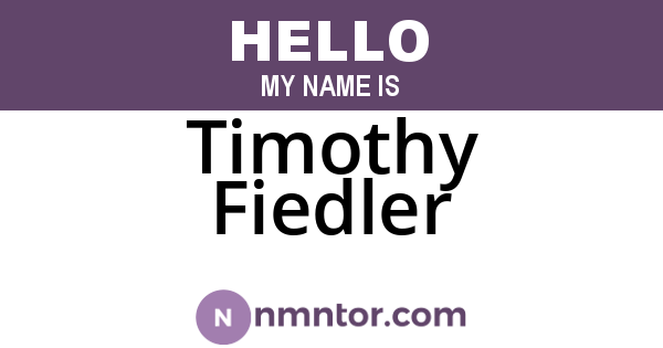 Timothy Fiedler