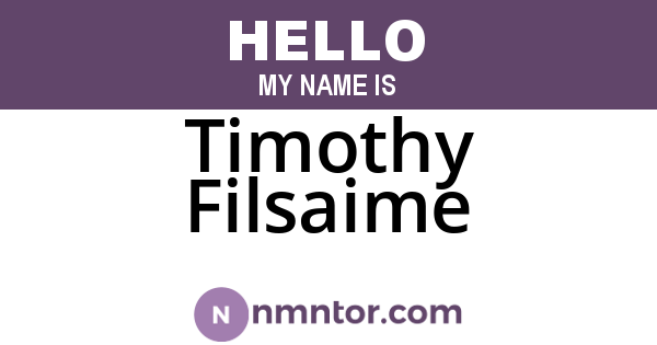 Timothy Filsaime