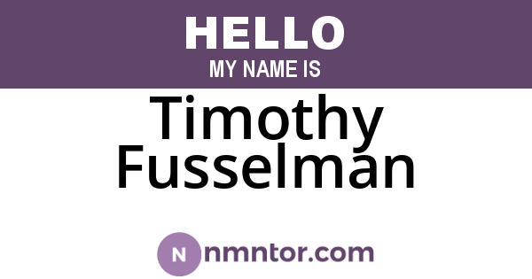 Timothy Fusselman