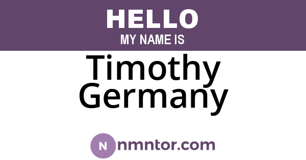 Timothy Germany