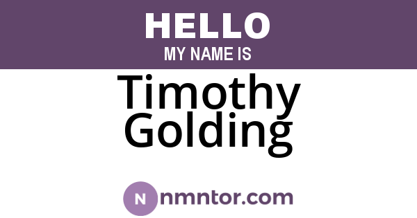 Timothy Golding