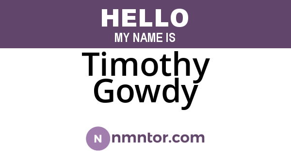 Timothy Gowdy