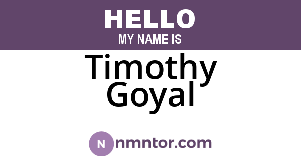 Timothy Goyal