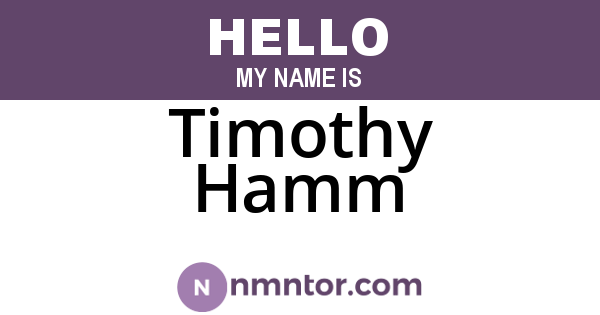 Timothy Hamm