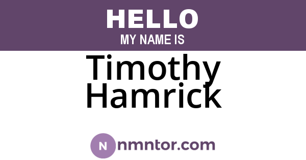 Timothy Hamrick