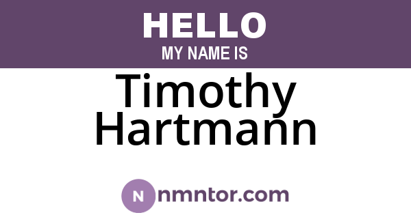 Timothy Hartmann