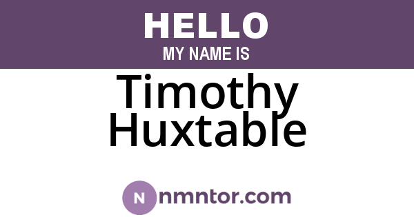 Timothy Huxtable