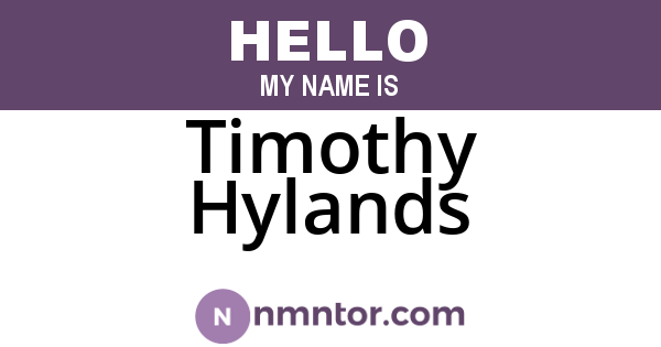 Timothy Hylands