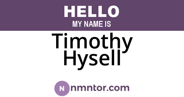 Timothy Hysell