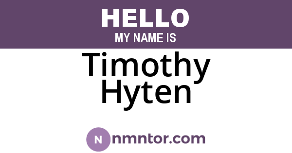 Timothy Hyten
