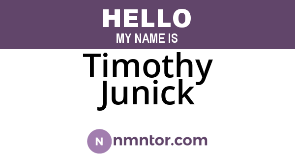 Timothy Junick