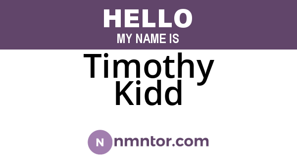 Timothy Kidd