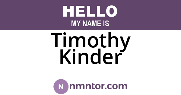Timothy Kinder