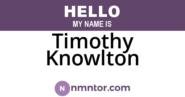 Timothy Knowlton