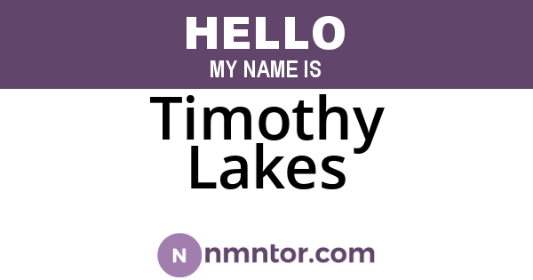 Timothy Lakes