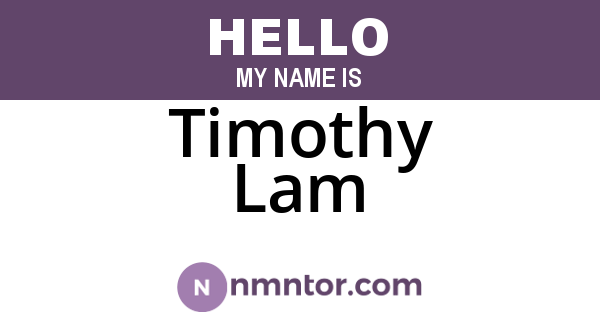 Timothy Lam