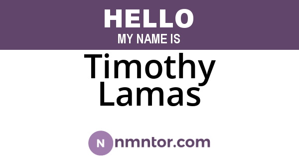 Timothy Lamas