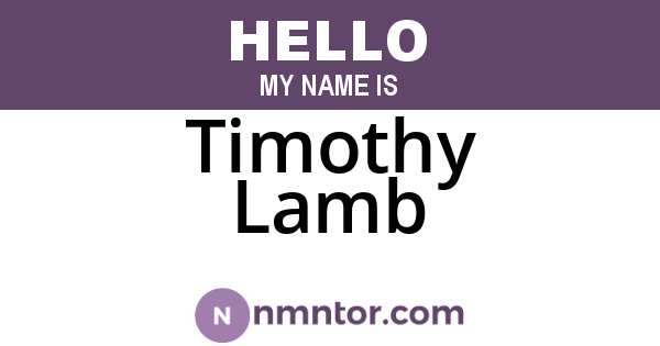 Timothy Lamb