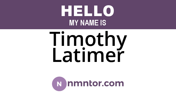 Timothy Latimer