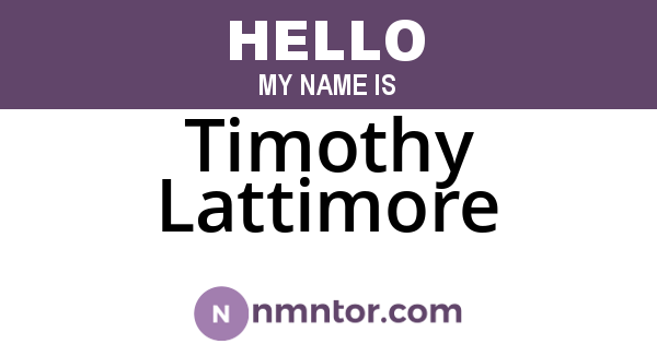 Timothy Lattimore