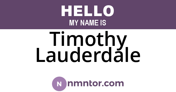 Timothy Lauderdale