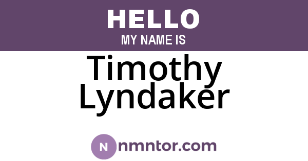Timothy Lyndaker