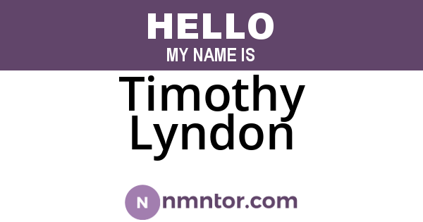 Timothy Lyndon