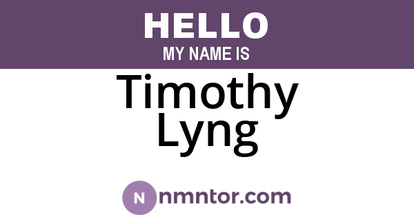 Timothy Lyng