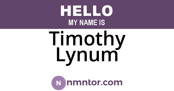 Timothy Lynum