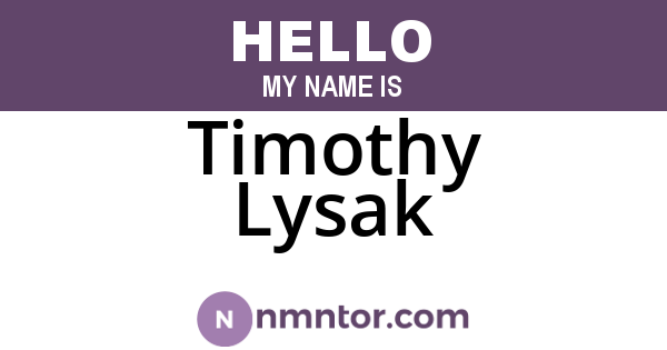 Timothy Lysak