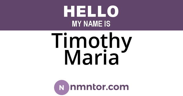 Timothy Maria