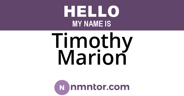 Timothy Marion