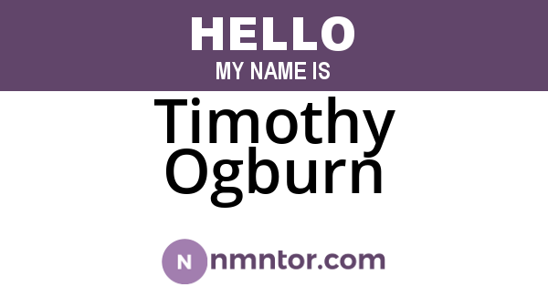 Timothy Ogburn