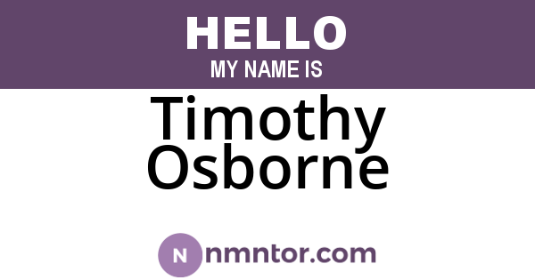Timothy Osborne