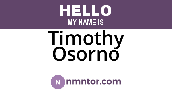 Timothy Osorno