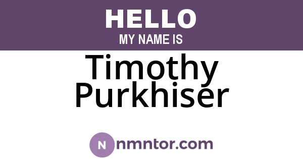 Timothy Purkhiser