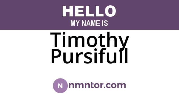 Timothy Pursifull
