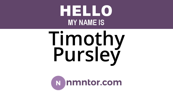 Timothy Pursley