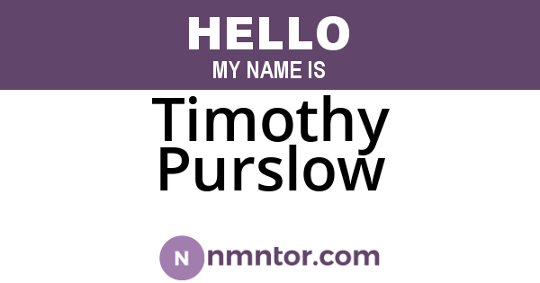 Timothy Purslow