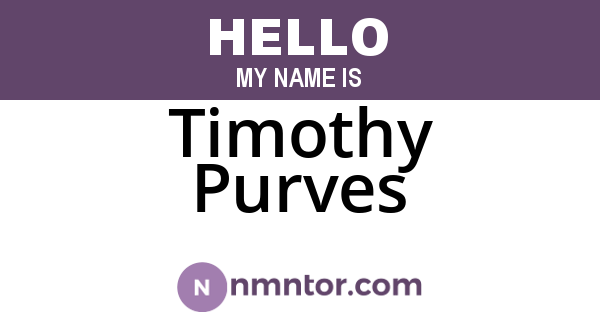 Timothy Purves