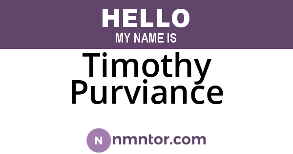 Timothy Purviance