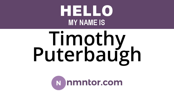 Timothy Puterbaugh