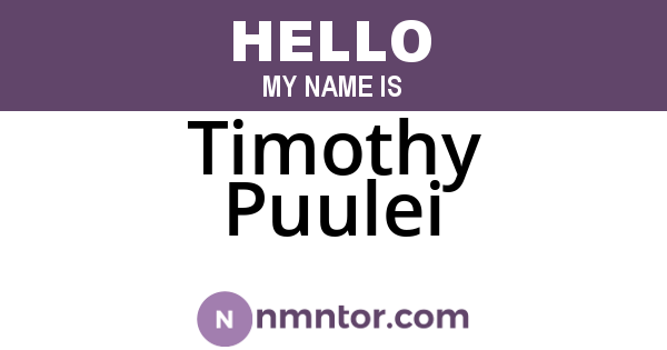 Timothy Puulei